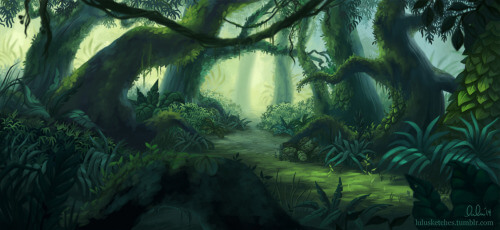 Digital painting of a jungle