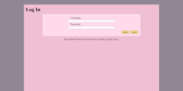 Screenshot of a login screen